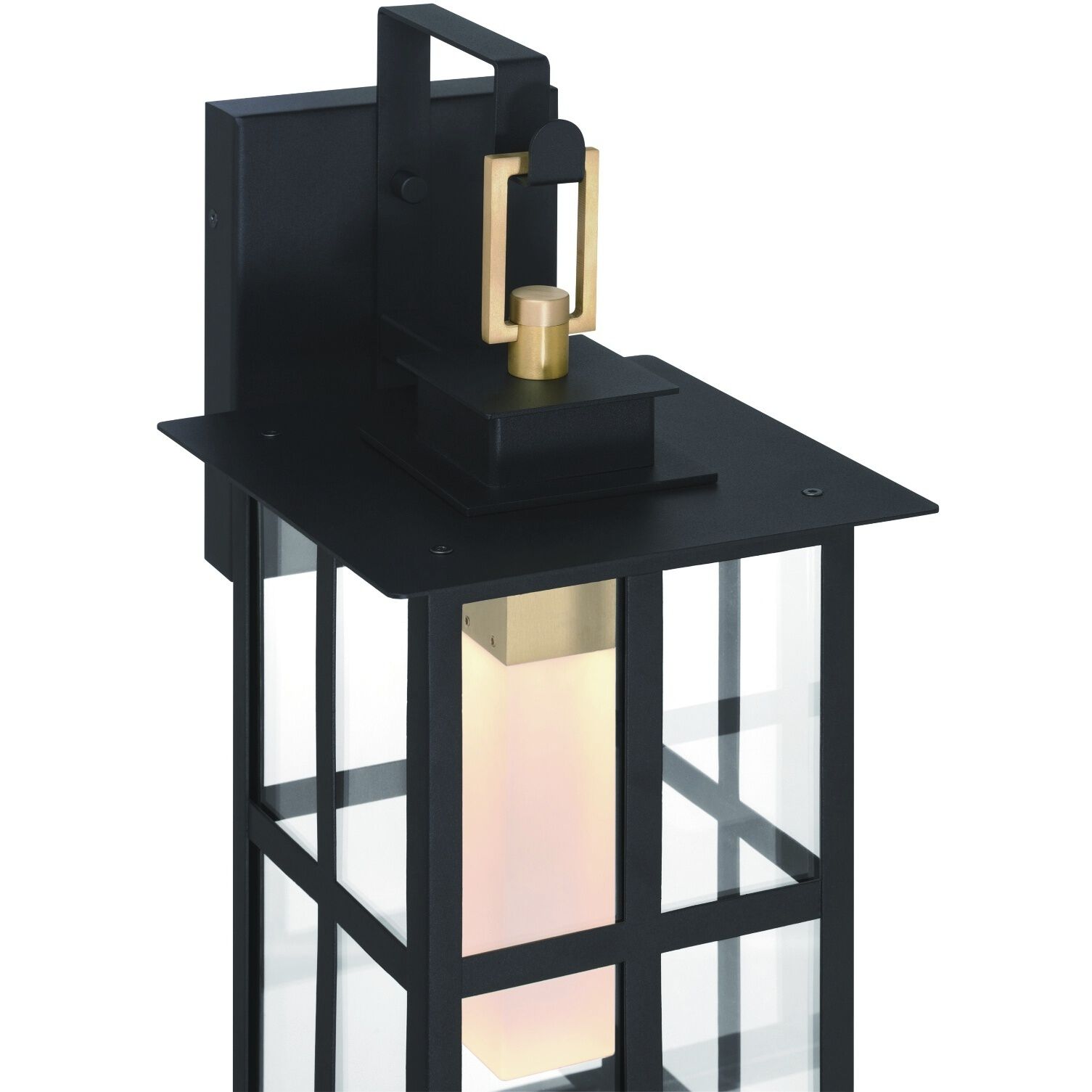 Greyson 1 Light 16 inch Brass and Black Outdoor Wall Lantern