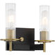Baldwin Park 2 Light 11 inch Coal/Soft Brass Bath Light Wall Light