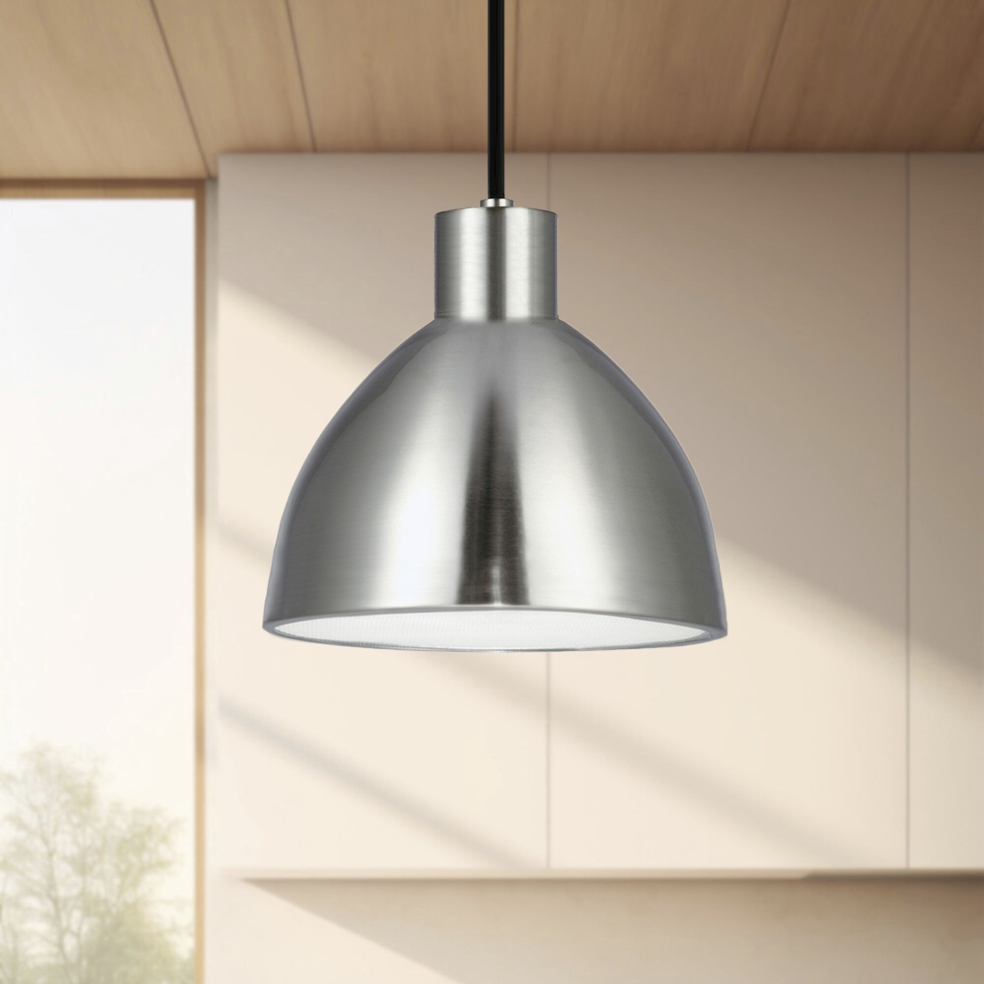 Chroma Pendant Ceiling Light in Brushed Nickel