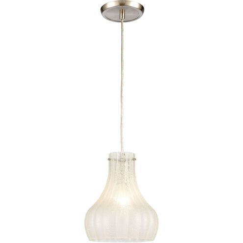 Coastal Scallop 1 Light 8 inch Satin Nickel Mini Pendant Ceiling Light