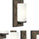 Michael Berman Bond 1 Light 5.5 inch Smoked Walnut Wood Wall Sconce Wall Light in Deep Patina Bronze, Frosted Cased White Glass