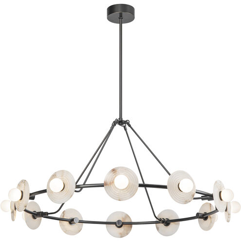 Dahlia LED 46.5 inch Urban Bronze and Alabaster Chandelier Ceiling Light