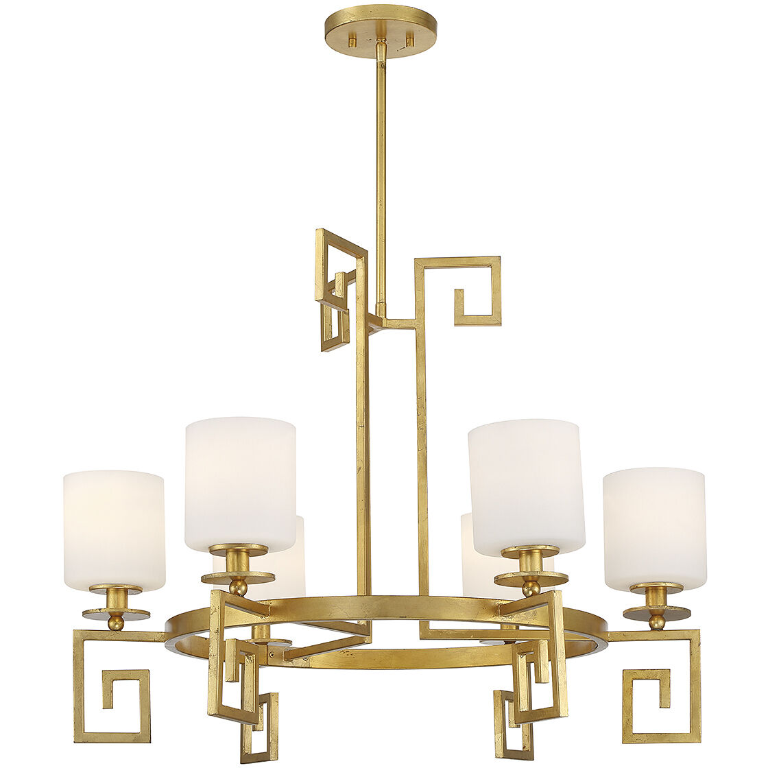 Quatrain 6 Light 30 inch True Gold Chandelier Ceiling Light