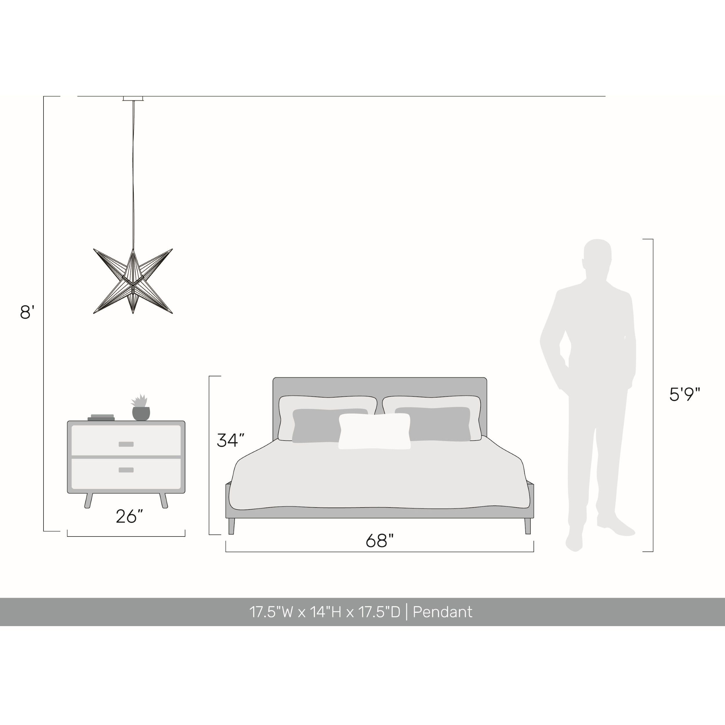 Ziva Spectrum LED 17.5 inch Rose Gold Pendant Ceiling Light