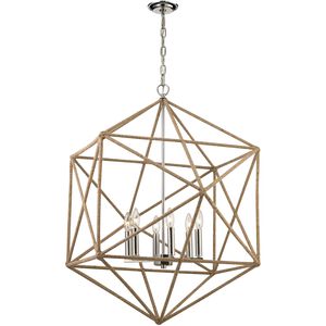 Exitor 6 Light 34 inch Polished Nickel Chandelier Ceiling Light