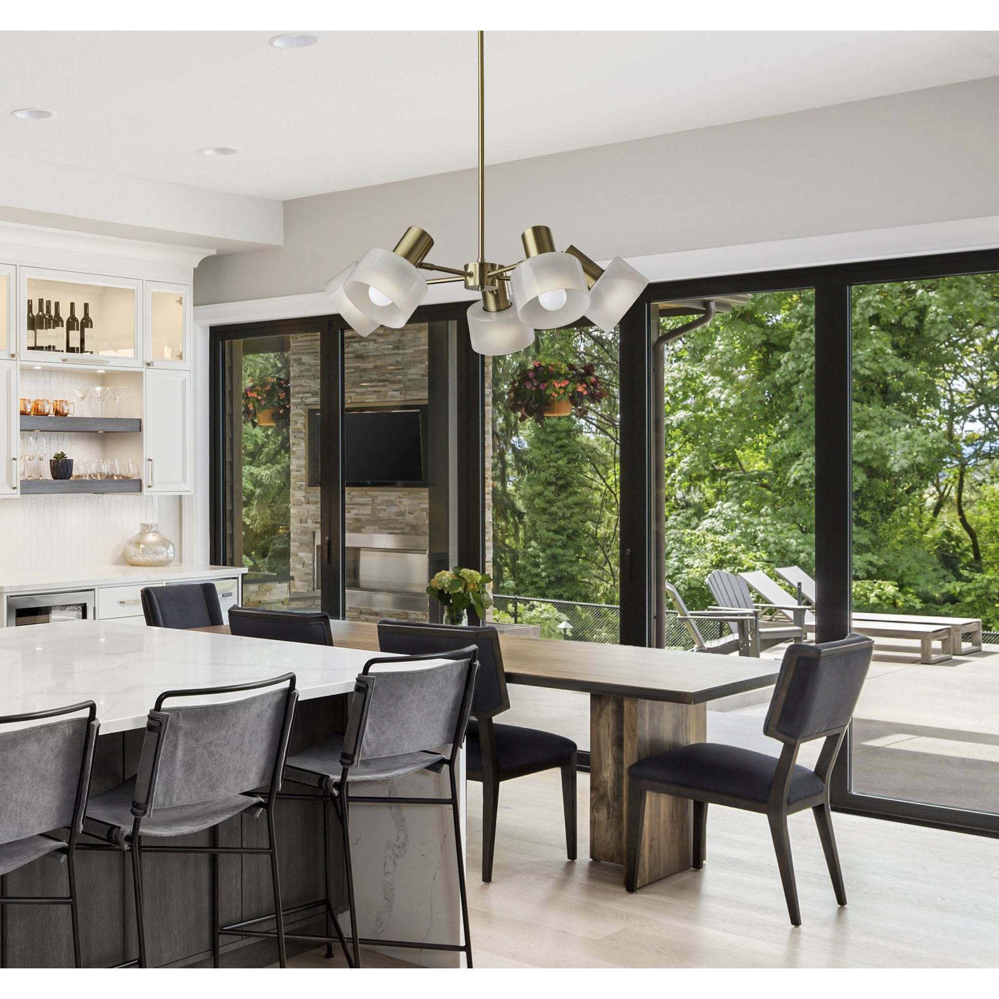 Rhodes 5 Light 25 inch Antique Brass Chandelier Ceiling Light