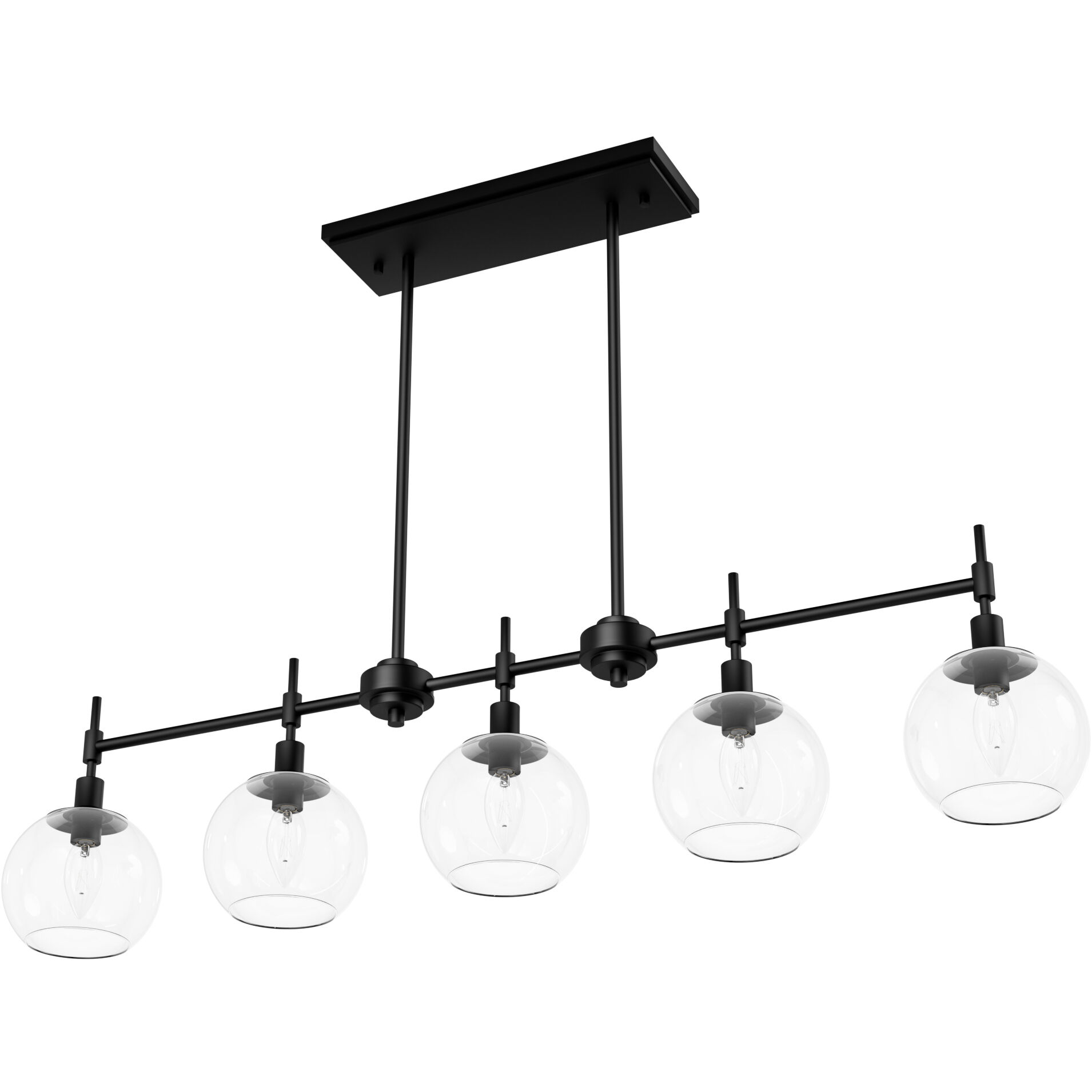 Xidane 5 Light 42.25 inch Matte Black Linear Chandelier Ceiling Light