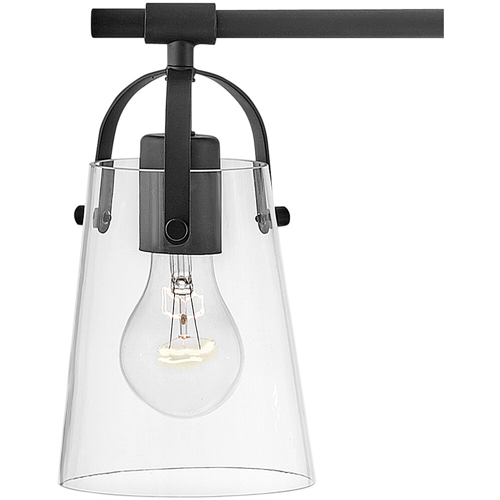 Foster 3 Light 22.75 inch Black Vanity Light Wall Light in Clear