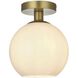 Baxter 1 Light 8 inch Satin Gold Flush Mount Ceiling Light
