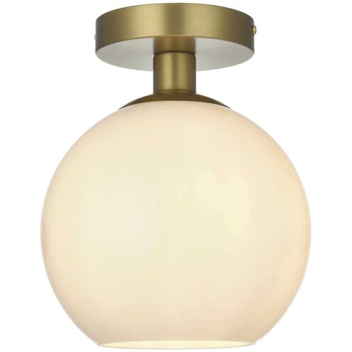 Baxter 1 Light 8 inch Satin Gold Flush Mount Ceiling Light
