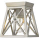 Trestle 1 Light 6 inch Antique Silver Flush Mount Ceiling Light