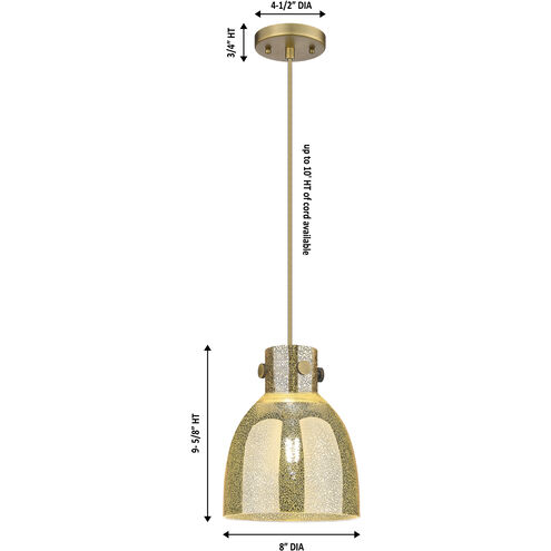 Downtown Urban Newton Bell 1 Light 8 inch Satin Nickel Pendant Ceiling Light in Matte White