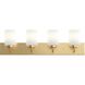 Merry 4 Light 30 inch Brushed Gold Bath Vanity Wall Light