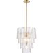 Fire and Ice 5 Light 16.75 inch Lacquered Gold Chandelier Ceiling Light in Clear Glass
