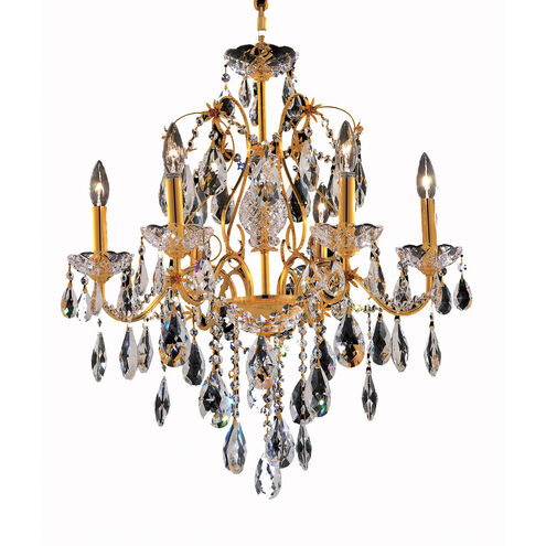 St. Francis 6 Light 24 inch Gold Dining Chandelier Ceiling Light in Royal Cut