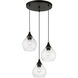 Catania 3 Light 18 inch Black with Brushed Nickel Accents Multi Pendant Ceiling Light