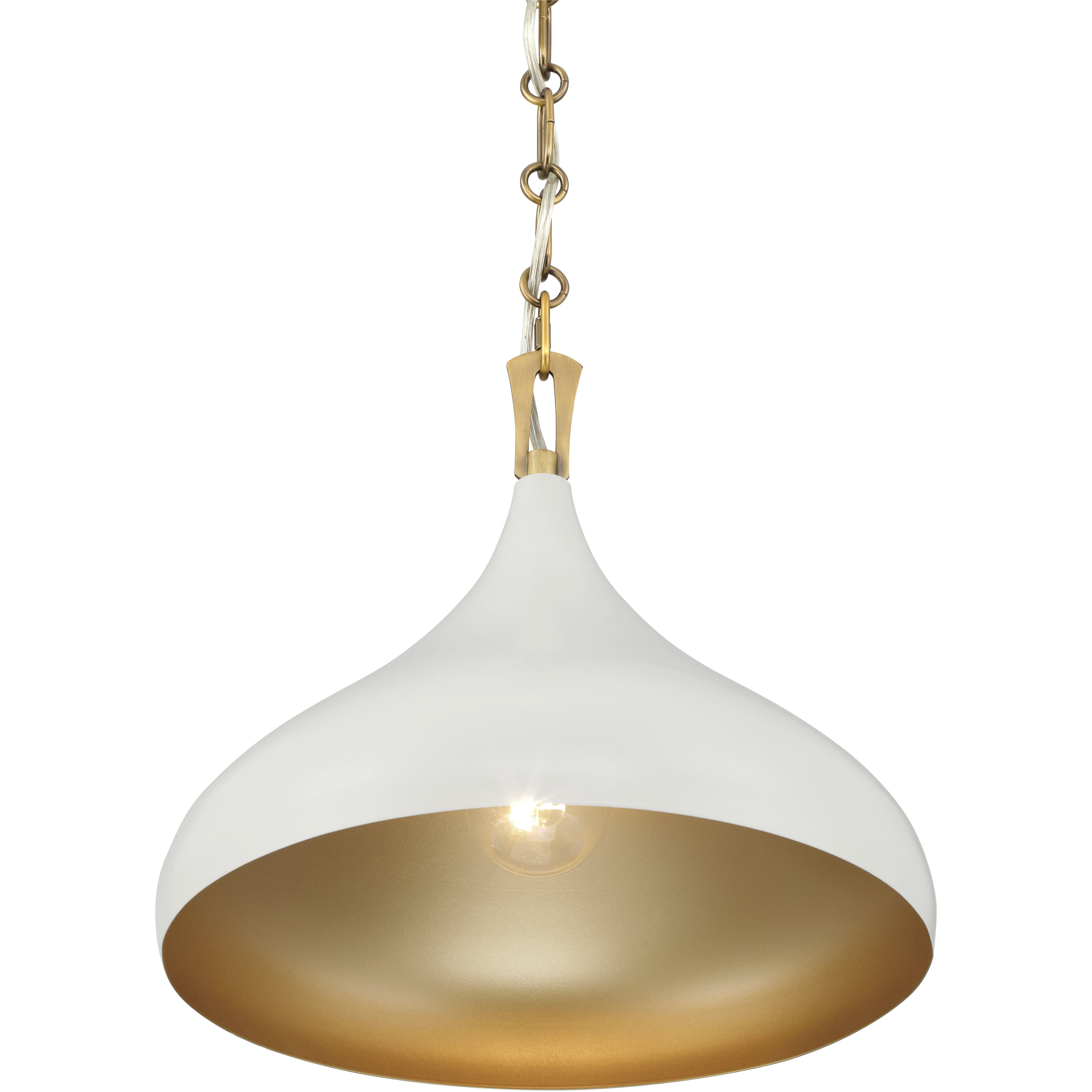 Cedar Lane 1 Light 12.75 inch Legacy Brass and Off White Cream Pendant Ceiling Light