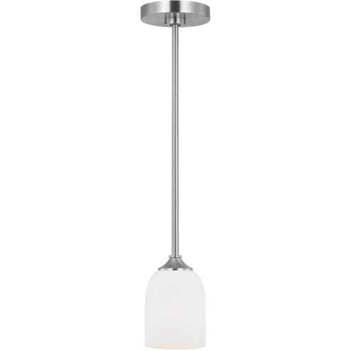 Emile 1 Light 4 inch Brushed Steel Pendant Ceiling Light