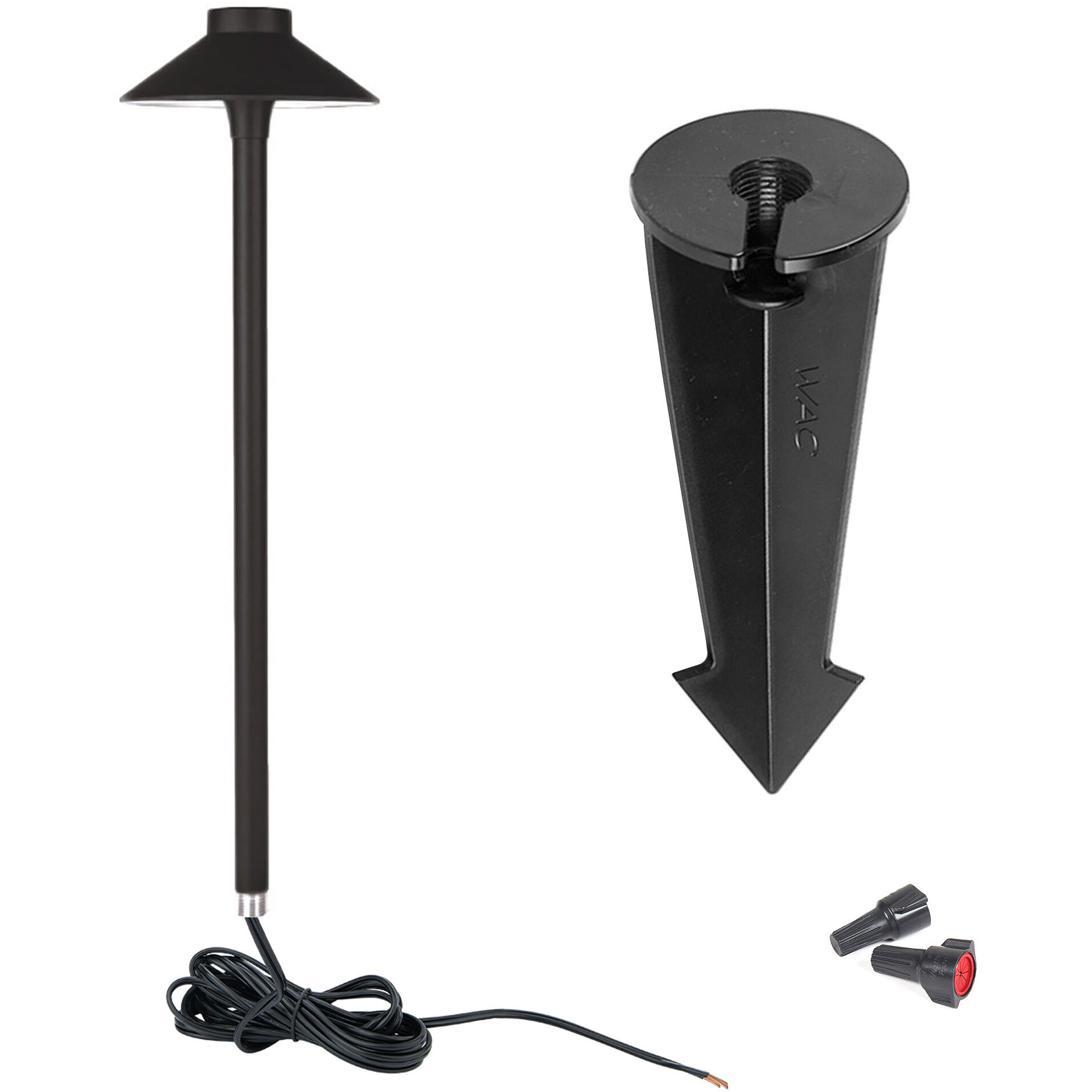 Tiki 12 6.5 watt Black Path Lighting in 2700K, Black on Aluminum, Path and Area Light, WAC Landscape
