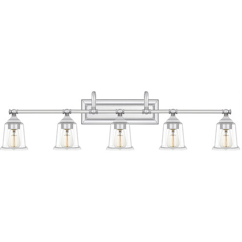 Nicholas 5 Light 42 inch Polished Chrome Bath Light Wall Light