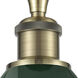 Plymouth Dome 1 Light 7.5 inch Antique Brass Semi-Flush Mount Ceiling Light in Green, 4 lb