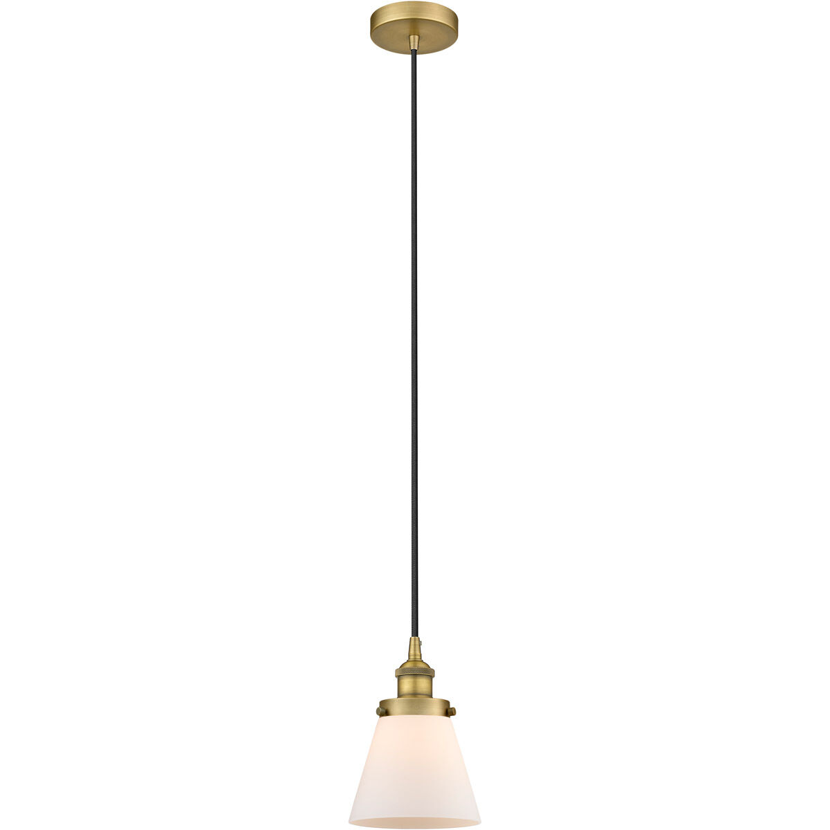 Edison Cone 1 Light 6 inch Brushed Brass Mini Pendant Ceiling Light