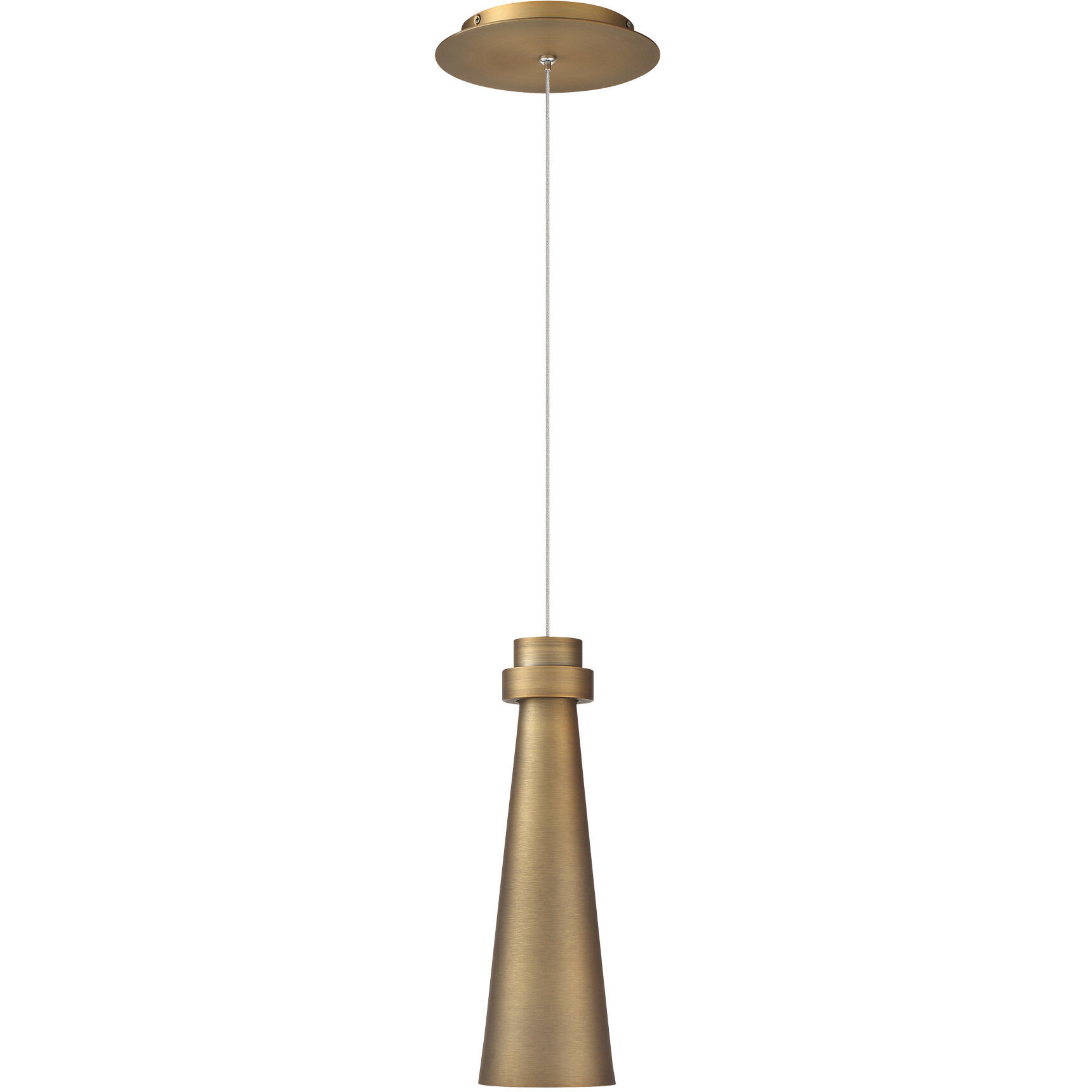 Future LED 3.75 inch Aged Brass Mini Pendant Ceiling Light, dweLED