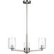 Fullton 3 Light 21.63 inch Brushed Nickel Chandelier Ceiling Light in Clear Glass