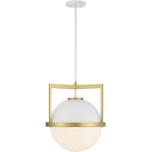 Carlysle 1 Light 15 inch White with Warm Brass Pendant Ceiling Light in White/Warm Brass