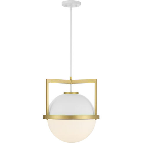Carlysle 1 Light 15 inch White with Warm Brass Accents Pendant Ceiling Light in White/Warm Brass