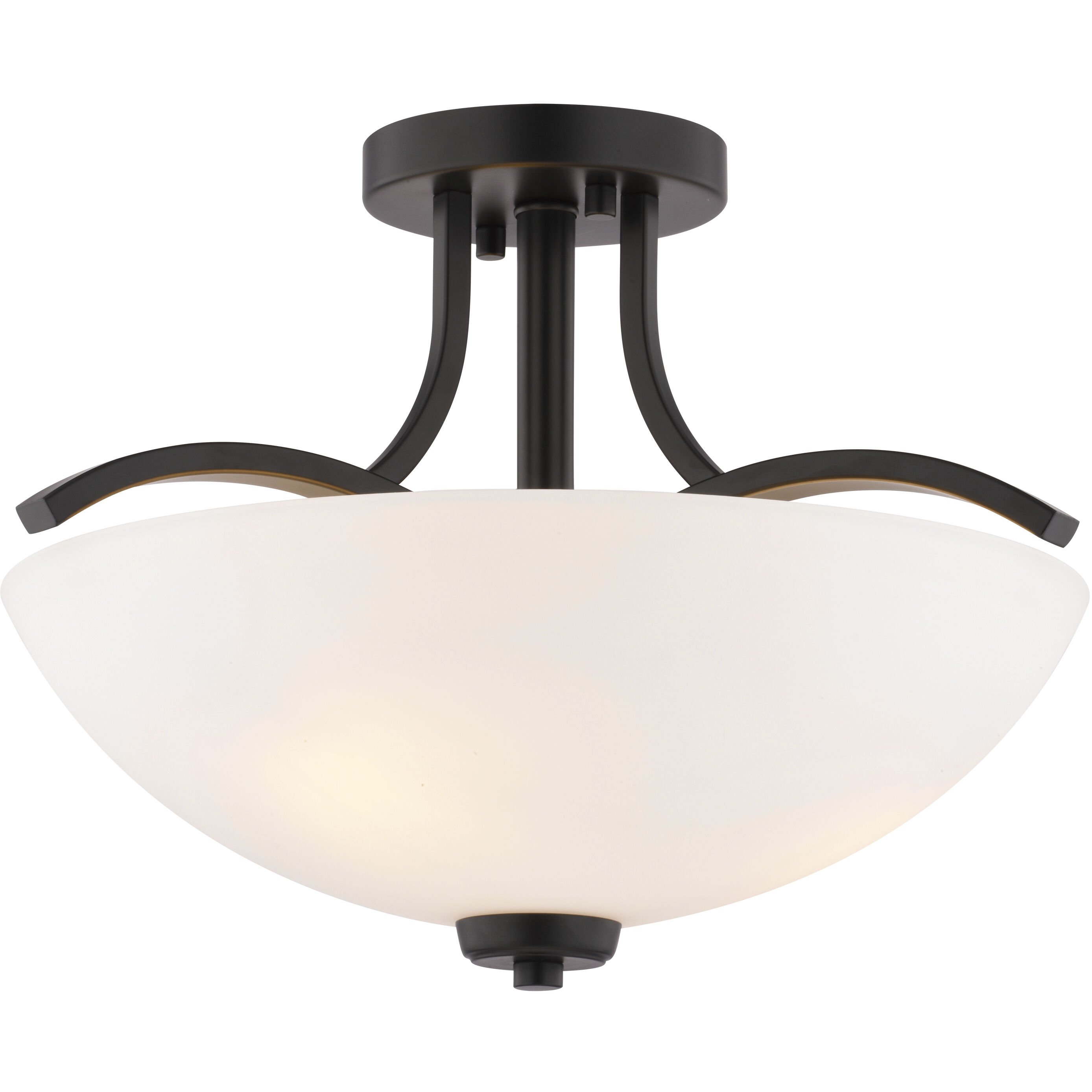 River Grove 3 Light 14.5 inch Matte Black Semi-Flush Mount Ceiling Light