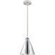 Ballston Cone LED 8 inch White and Polished Chrome Mini Pendant Ceiling Light