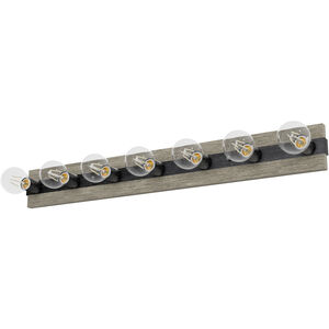 Donelson 7 Light 36 inch Brushed Iron and Barnwood Vanity Light Wall Light, Extra Large