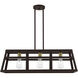 Schofield 3 Light 30 inch Bronze with Antique Brass Accents Linear Chandelier Ceiling Light