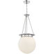 Manor 3 Light 13.5 inch Polished Nickel Pendant Ceiling Light