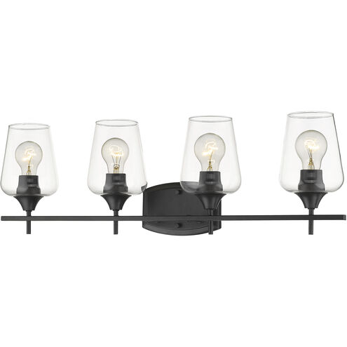 Joliet 4 Light 30 inch Matte Black Vanity Wall Light