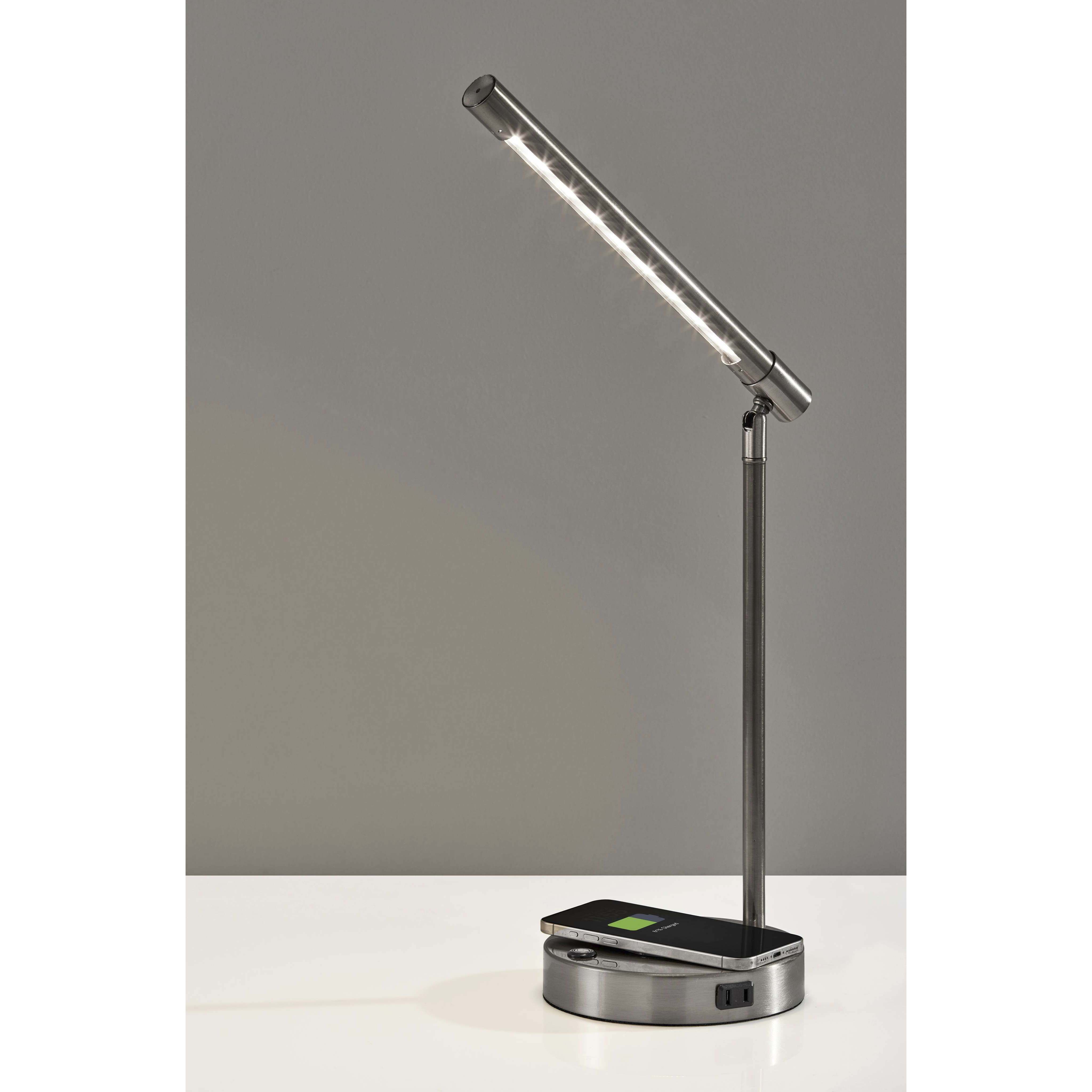 Dax 16 inch 9.00 watt Brushed Steel Wireless Charging Desk Lamp Portable Light