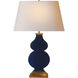Alexa Hampton Anita 28.5 inch 150.00 watt Midnight Blue Porcelain Table Lamp Portable Light in Natural Paper