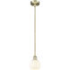 Edison White Venetian 1 Light 6 inch Antique Brass Stem Hung Mini Pendant Ceiling Light