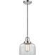 Franklin Restoration Bell LED 8 inch Polished Chrome Mini Pendant Ceiling Light in Clear, Franklin Restoration