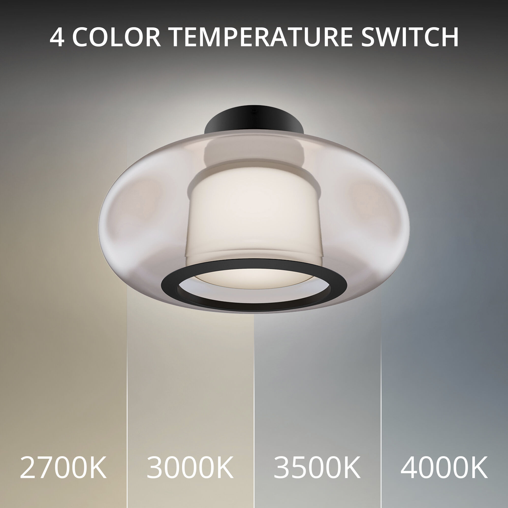 Doma LED 13.5 inch Black Flush Mount Ceiling Light in 4000K, dweLED