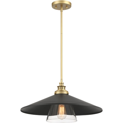 Segan 1 Light 20 inch Coal & Soft Brass (Painted) Pendant Ceiling Light, Outdoor