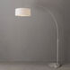 Float 92 inch 14 watt Satin Nickel Arc Floor Lamp Portable Light in White Linen