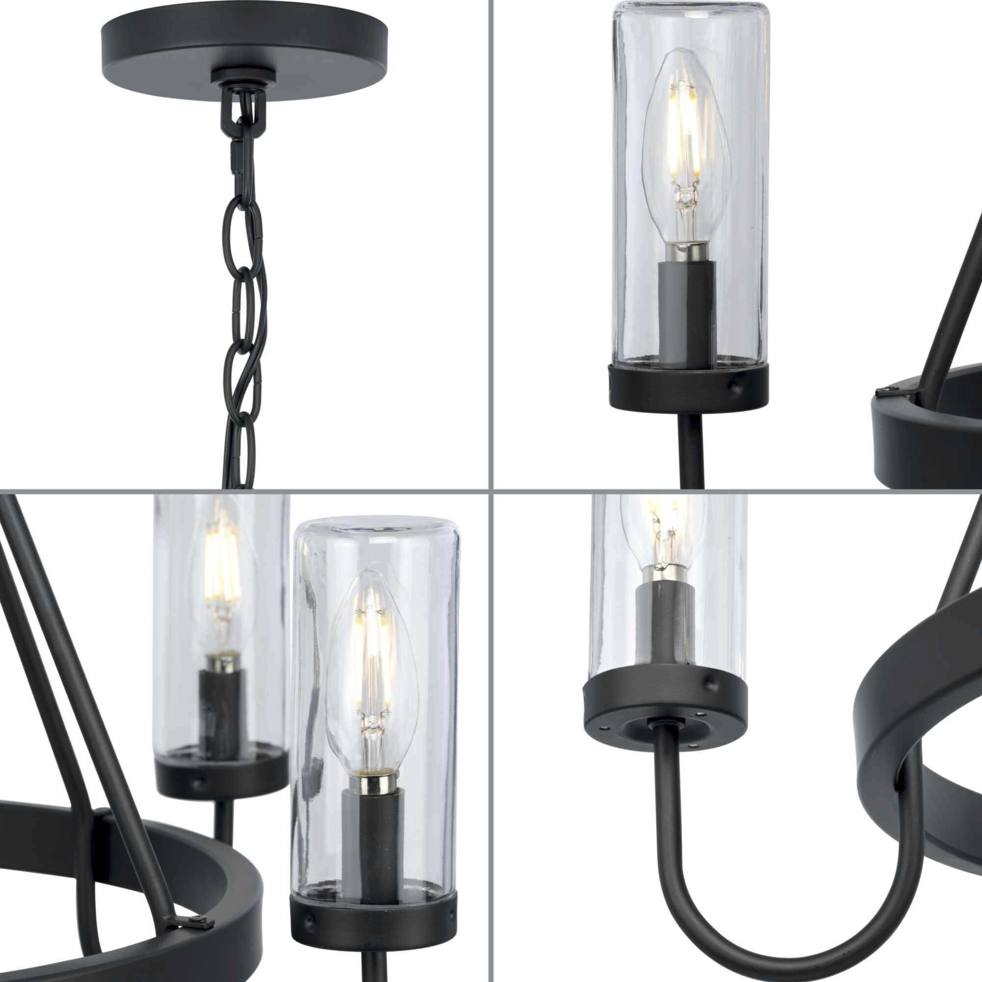 Swansea 5 Light 24 inch Matte Black Outdoor Chandelier