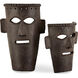Etu 19 X 13 inch Mask Sculptures, Set of 2