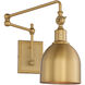 Farmhouse 6 inch 60.00 watt Natural Brass Adjustable Wall Sconce Wall Light