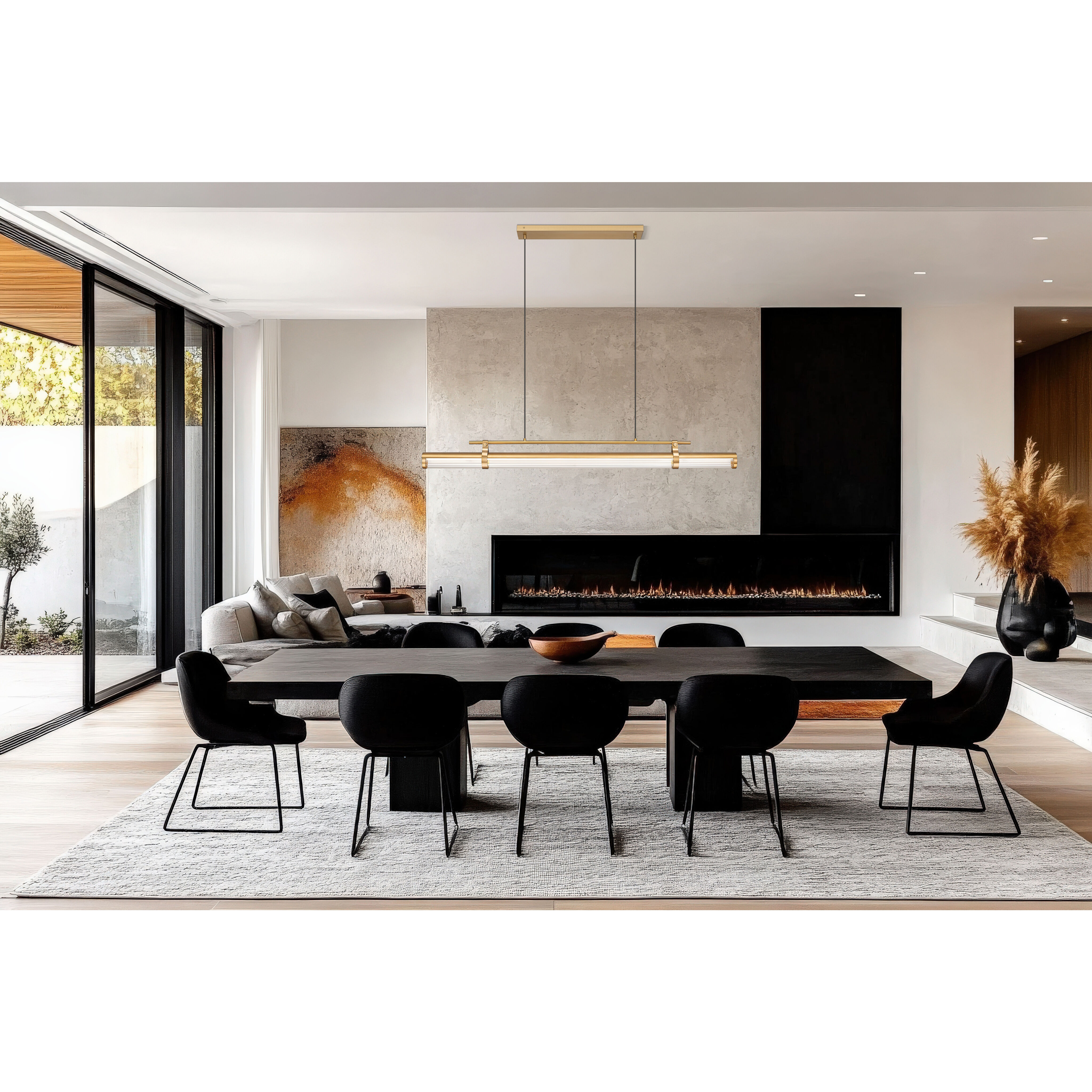 Benoit LED 56 inch Modern Gold Billiard Light Ceiling Light