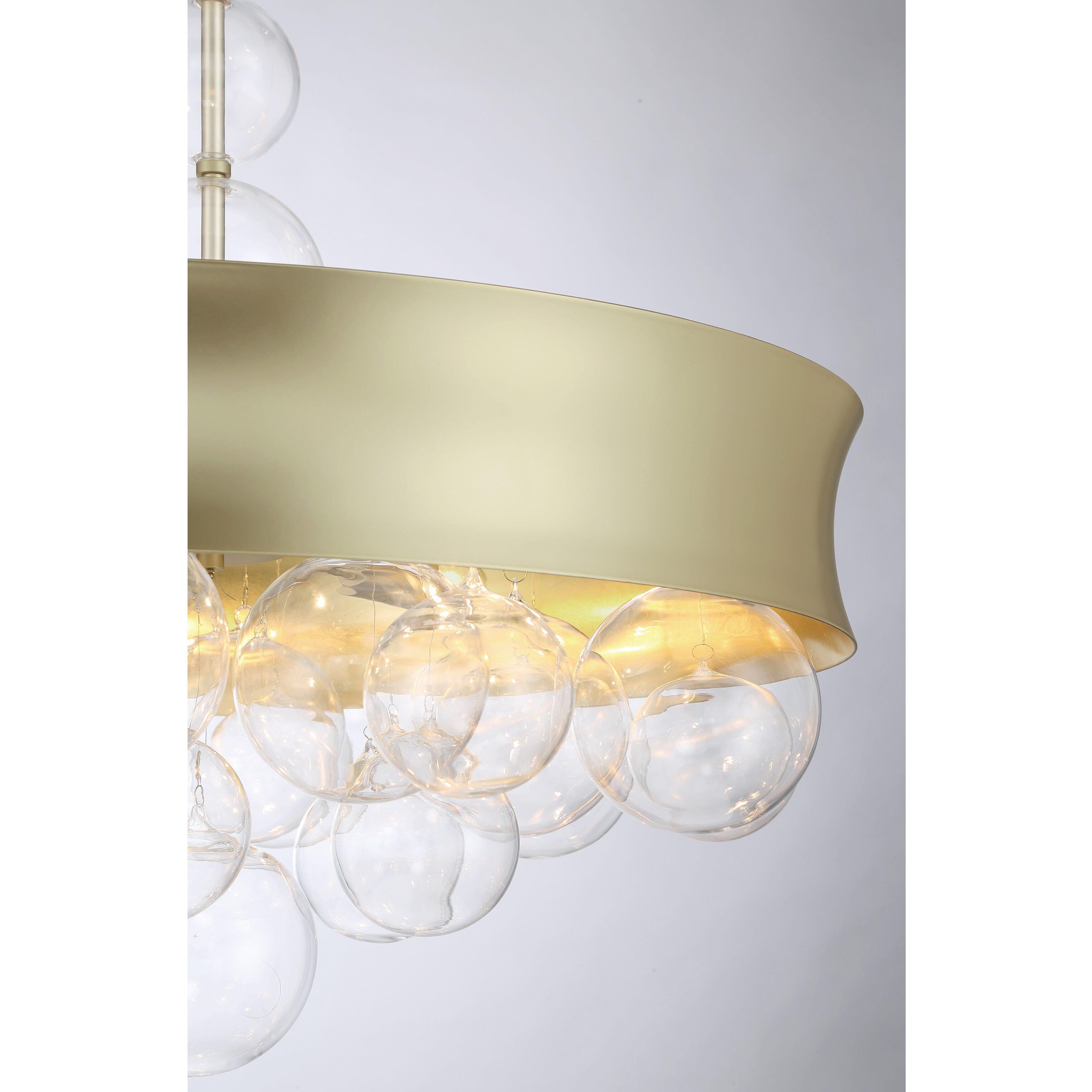 Verdi Square 8 Light 26 inch Soft Gold With Gold Leaf Convertible Pendant Ceiling Light