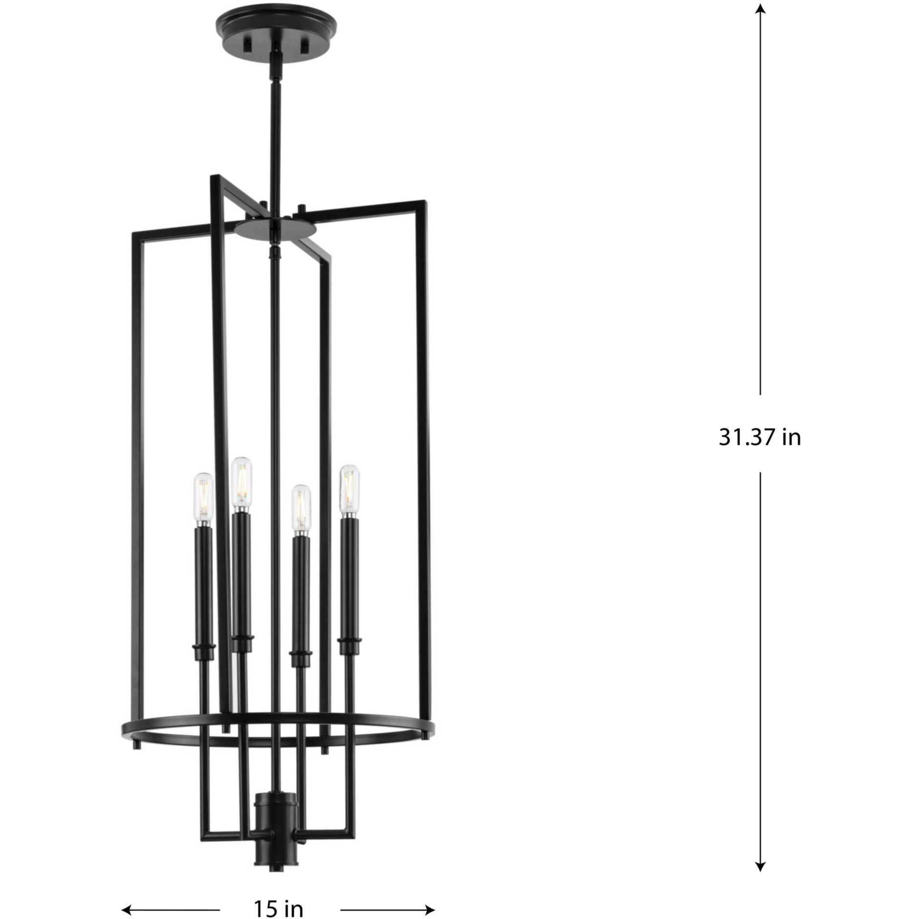 Elara 4 Light 15 inch Matte Black Foyer Light Ceiling Light
