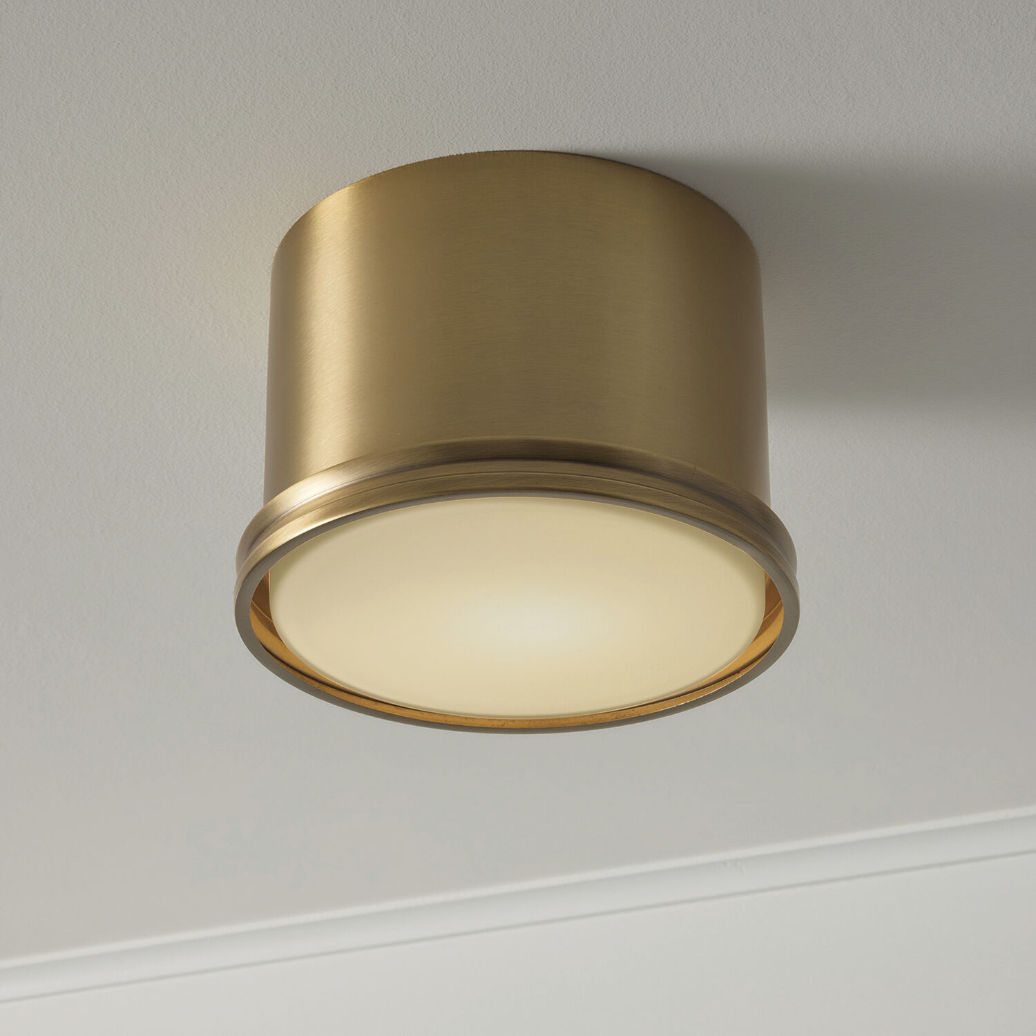 Griffin 1 Light 8.75 inch Aged Brass Flush Mount Ceiling Light